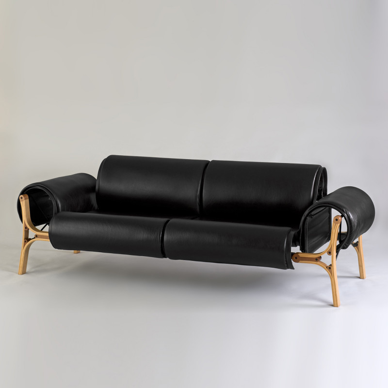 Cv Black Leather Sofa Obj Cv Black Leather Sofa Obj, Black Leather And Wood Sofa