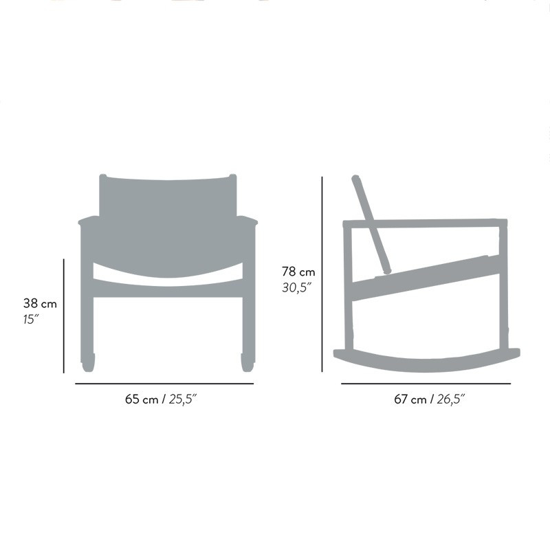 Dimensions of the Peglev leather rocking chair