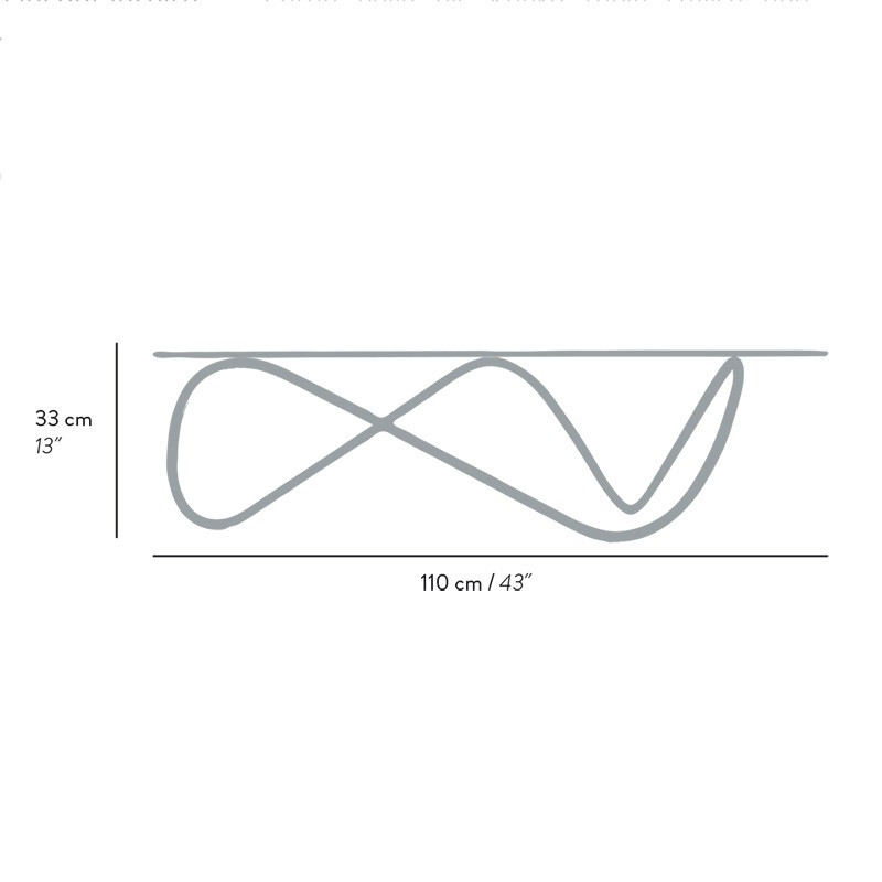 Dimensions of the Kaeko glass coffee table