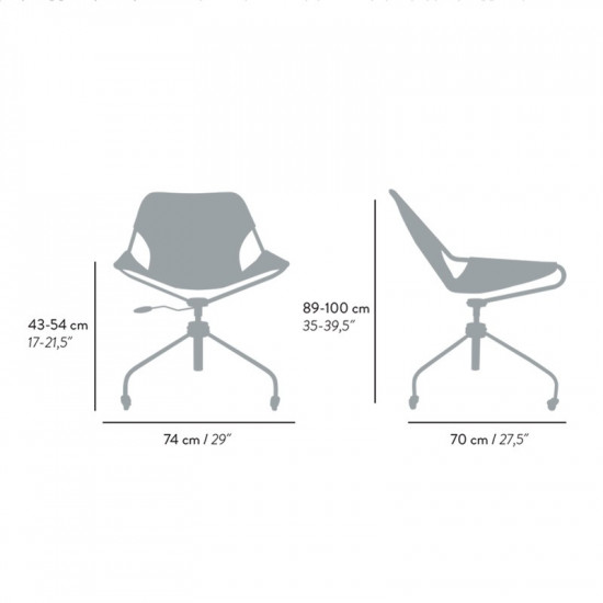 Dimensions du fauteuil de bureau en cuir Paulistano OC