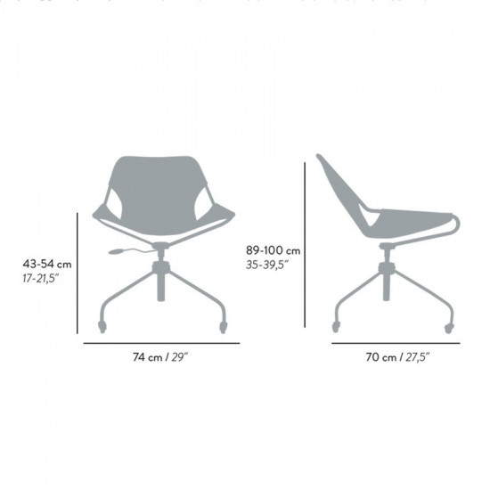 Measures of the Paulistano OC leather office chair