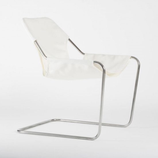 Paulistano Armchair Fabrics - natural color - Stainless steel - side view