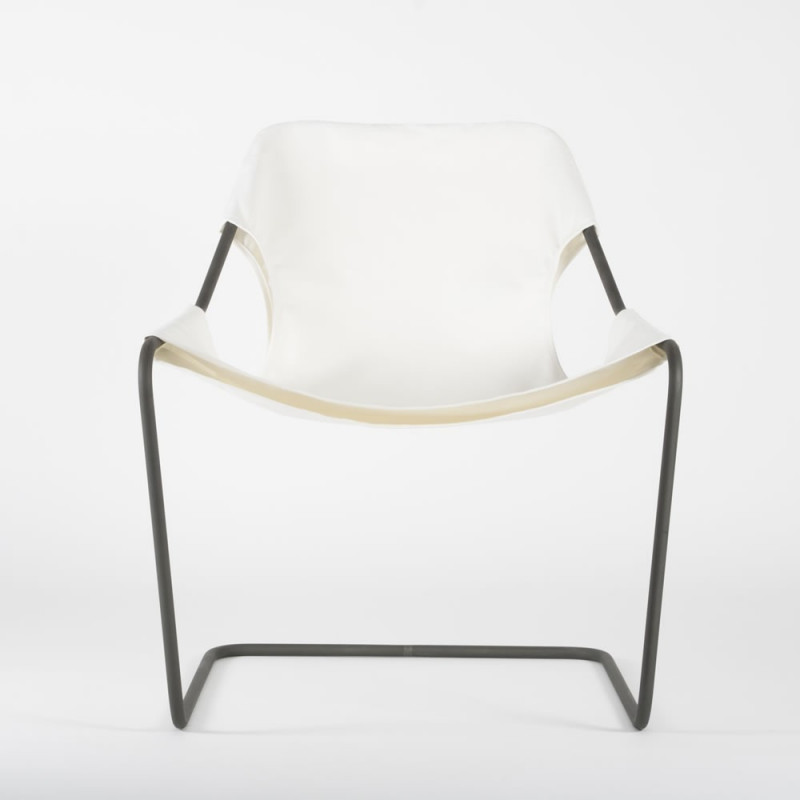 Paulistano Armchair Fabrics - natural color - Phosphated steel - front view
