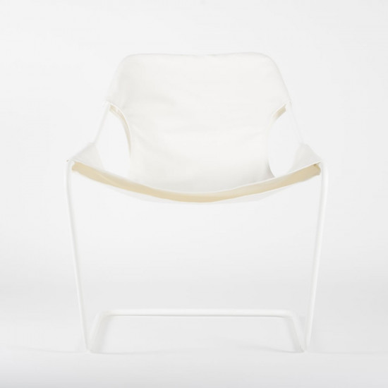 Paulistano Armchair Fabrics - Natural color - White epoxy carbon steel - front view