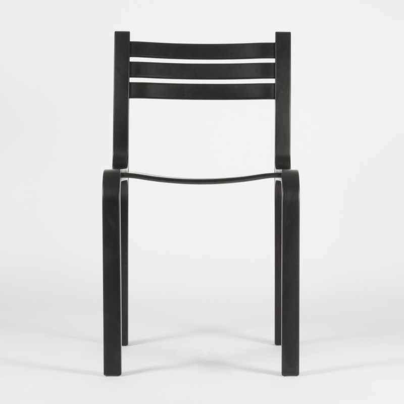 Chaise empilable Gabi - Hêtre teinté noir - Vue de face