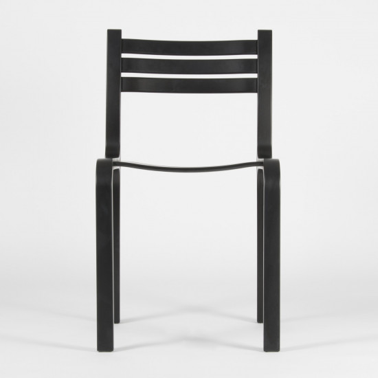 Gabi stacking chair - Black stained beech - front view