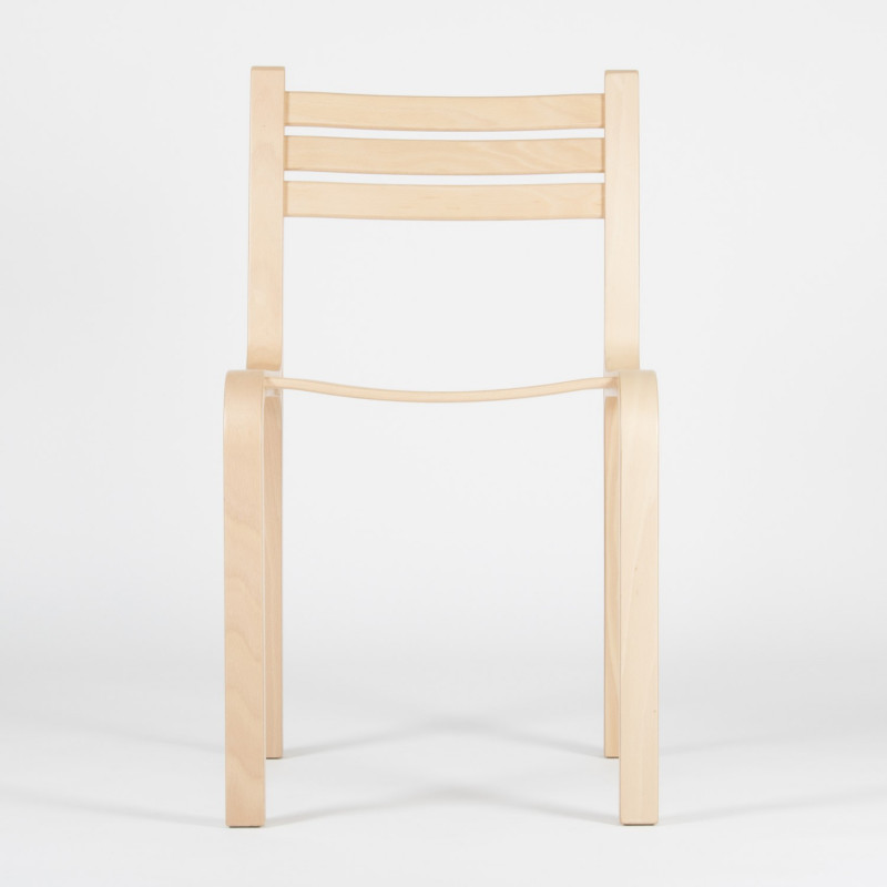 Gabi stacking chair - Natural beech - front view