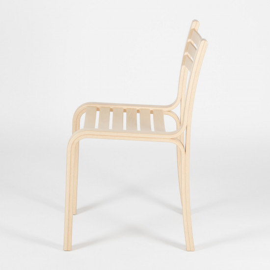 Gabi stacking chair - Natural beech - side view