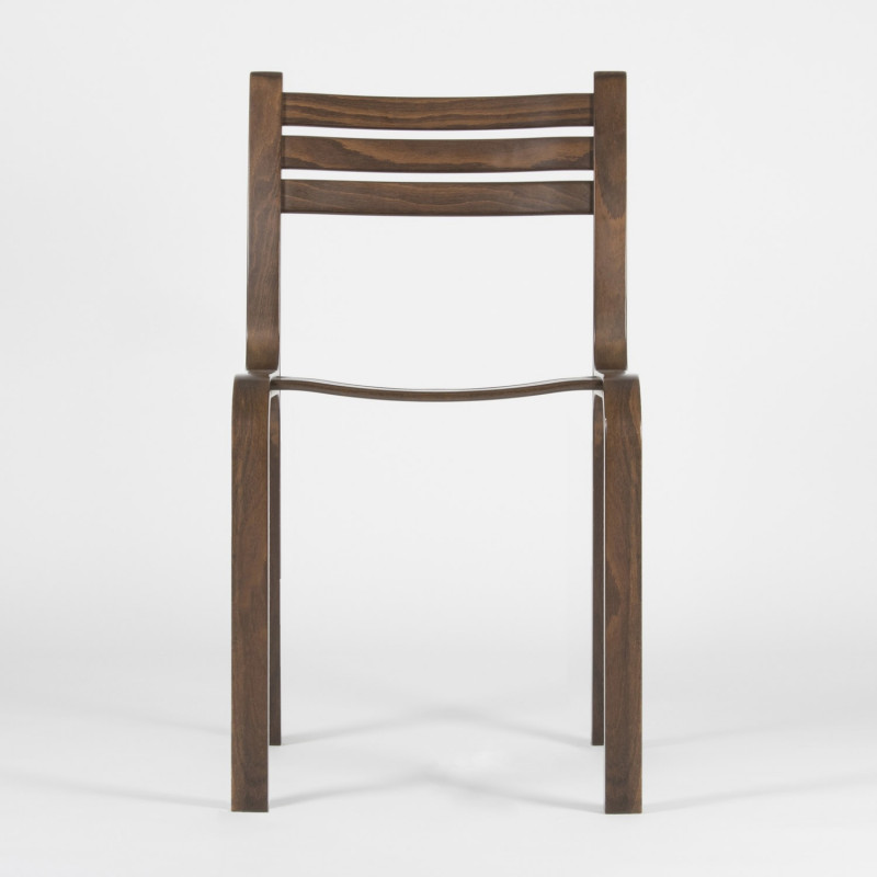 Gabi stacking chair - Walnut stained beech - front view