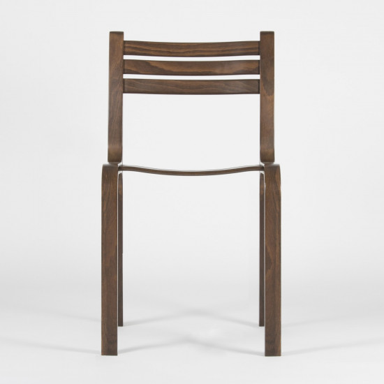 Gabi stacking chair - Walnut stained beech - front view