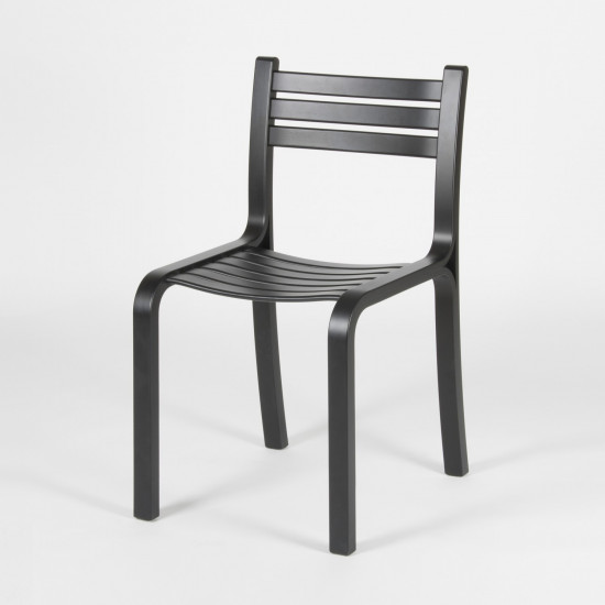 Gabi stacking chair - Black stained beech - 3/4 view
