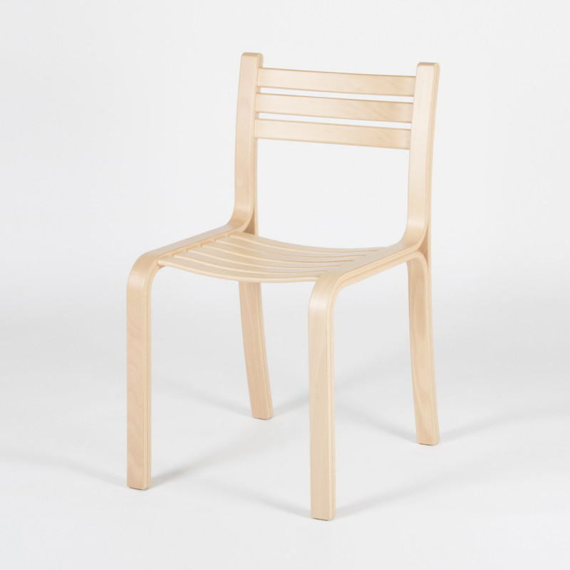 Gabi stacking chair - Natural beech - 3/4 view