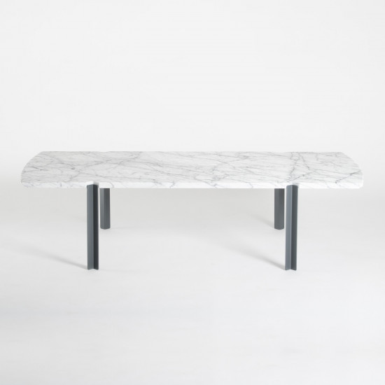 Quattro Cantoni Carrara marble coffee table - polished - grey