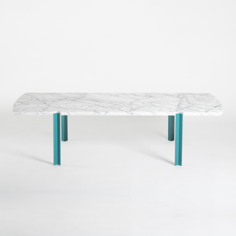 Table basse en marbre de Carrare Quattro Cantoni - poli - turquoise