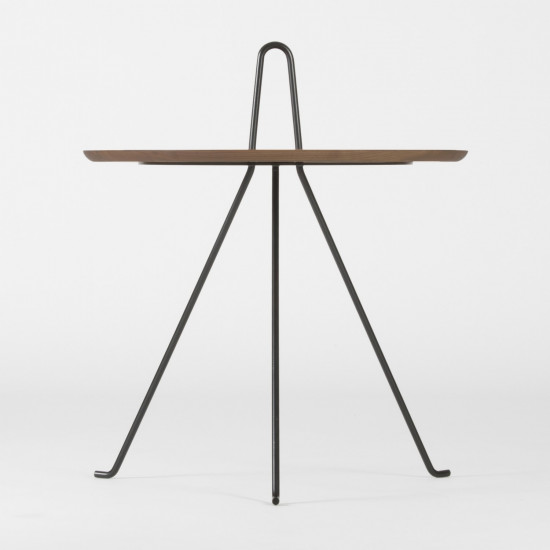 Table d'appoint Tipi - 37cm -  Noyer massif - vue de face