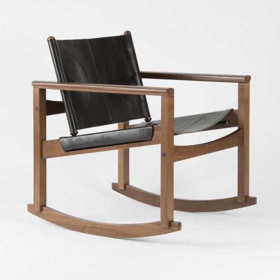 Peglev leather rocking chair