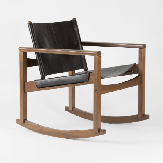 Rocking chair en cuir Peglev