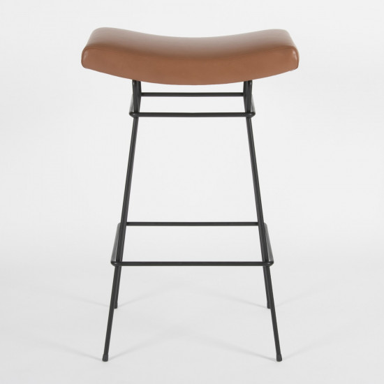 Bienal Stool - 76cm - chocolate leather - front view
