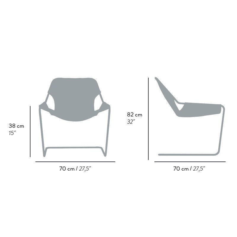 Dimensions du fauteuil Paulistano Mesh