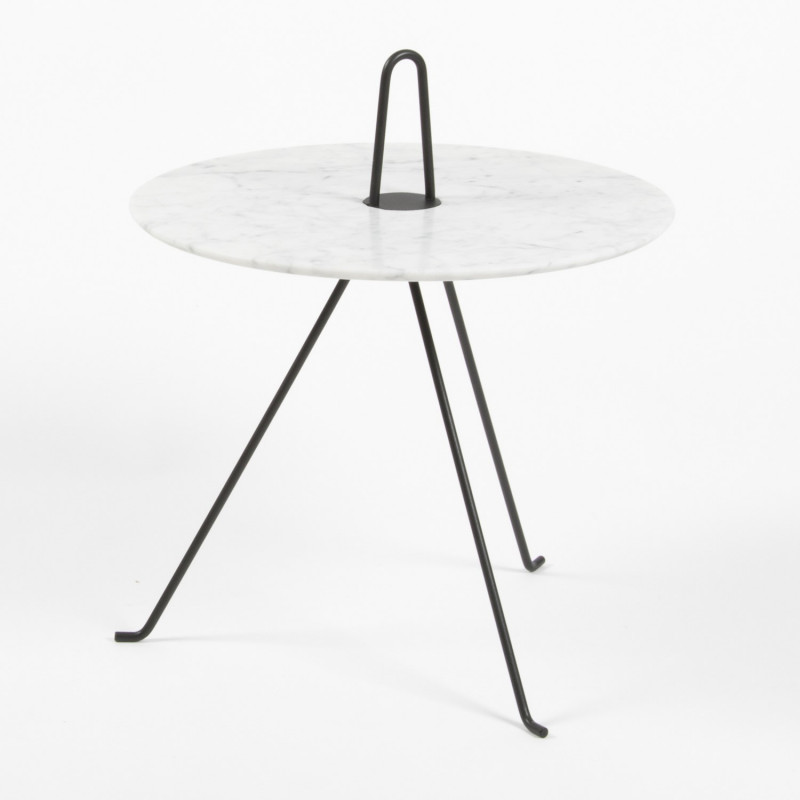 Tipi side table -37cm - Carrara marble - 3/4 view