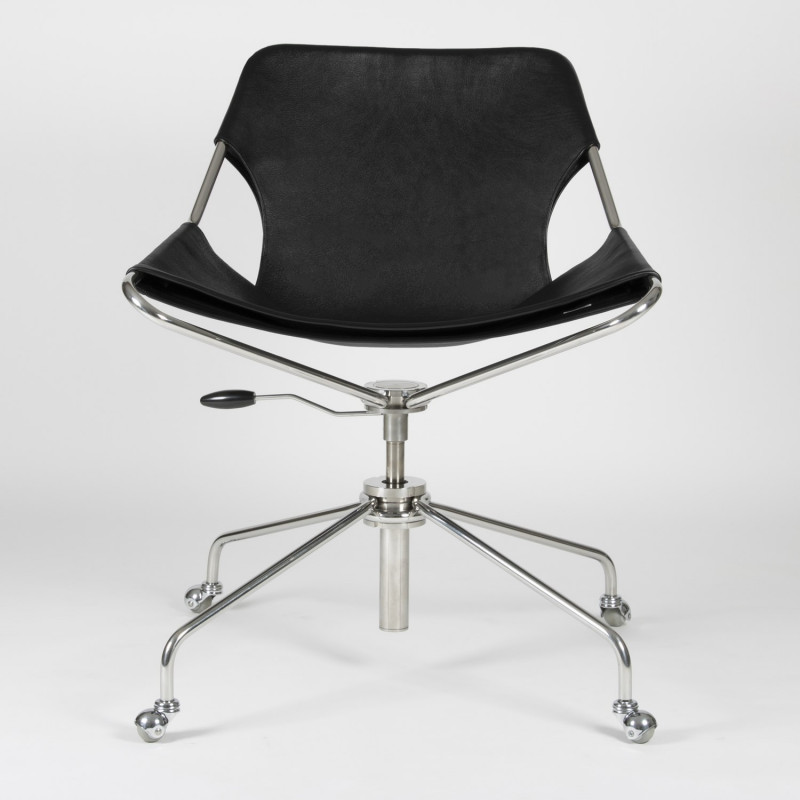 Paulistano Oc Leather Office Chair, Black And White Leather Office Chair