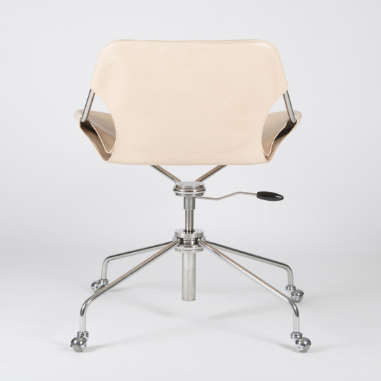 Paulistano Vegetable Leather Office Chair - Natural VVN - Stainless Steel - back view