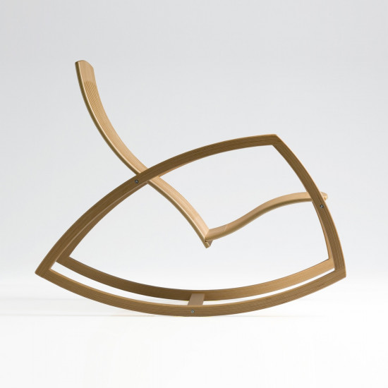 Gaivota wooden rocking Chair - Natural beech - side view