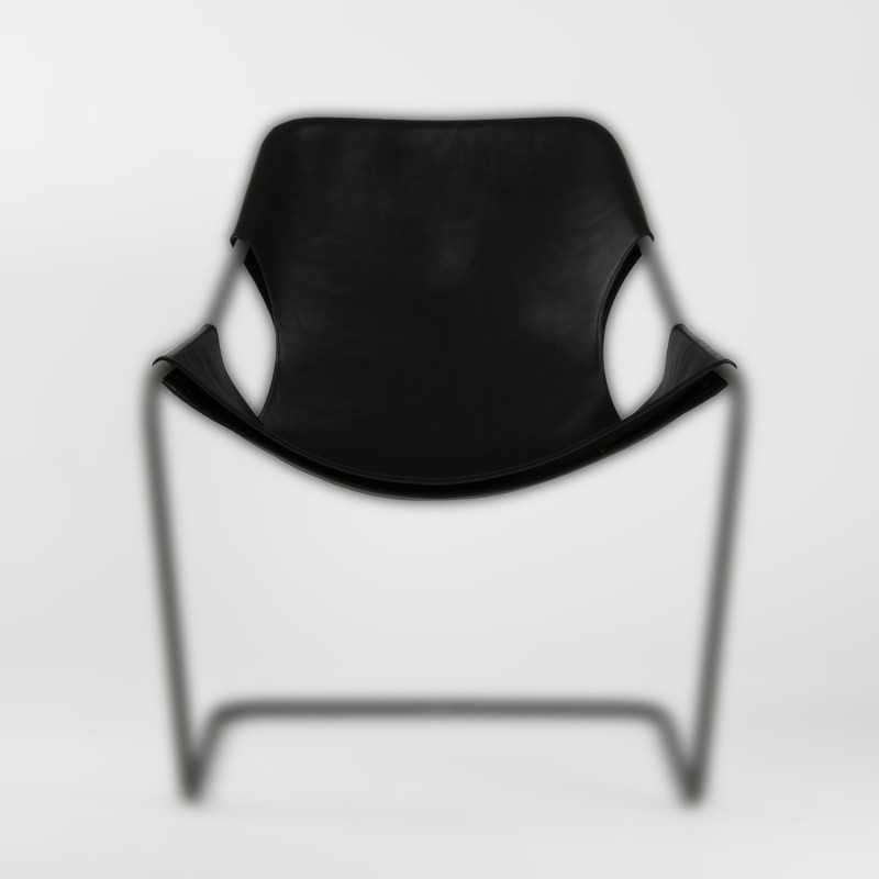 Matte black leather cover for the Paulistano armchair