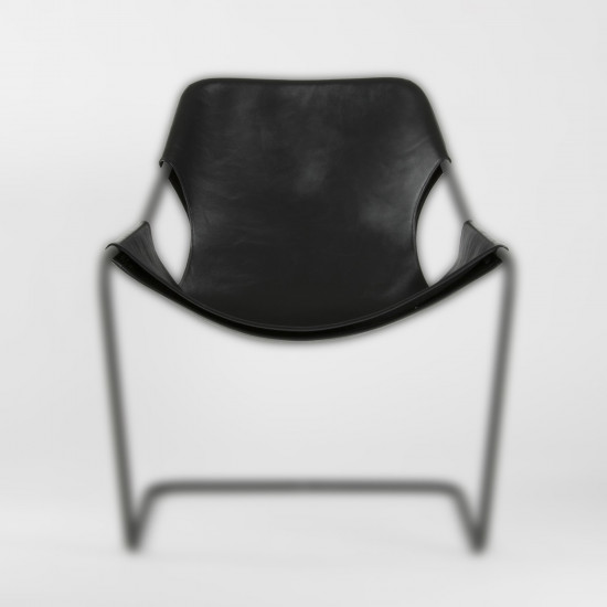 Black leather cover for the Paulistano armchair