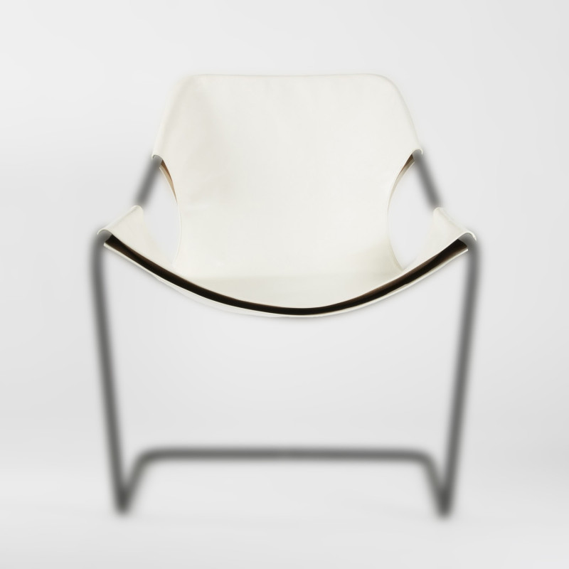 Housse en cuir blanc pour le fauteuil Paulistano