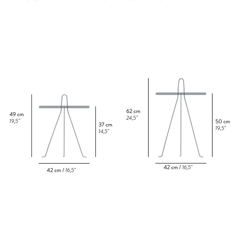 Dimensions of the Tipi side table