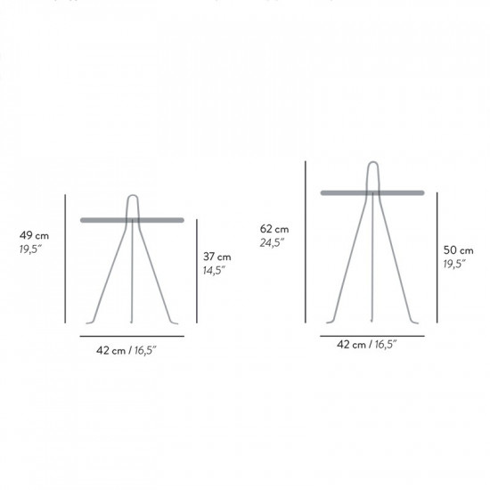 Dimensions de la table d'appoint Tipi